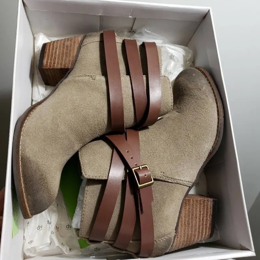 Dolce Vita Celia Women's Taupe Ankle Boots with Straps
